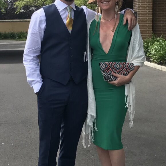 Club L Emerald Green Cut-Out Midi Dress – Size (S) Backless, Bodycon, Plunge - Picture 1 of 5